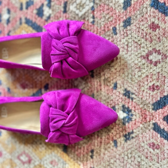 BP. Nordstrom Magenta Suede Pointed Tow Bow Loafers - Picture 7 of 7